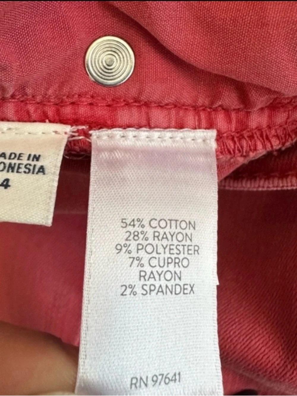 J. Jill Denim Authentic Fit Cropped Jeans Women’s 4 Coral Pink Stretch Cuff